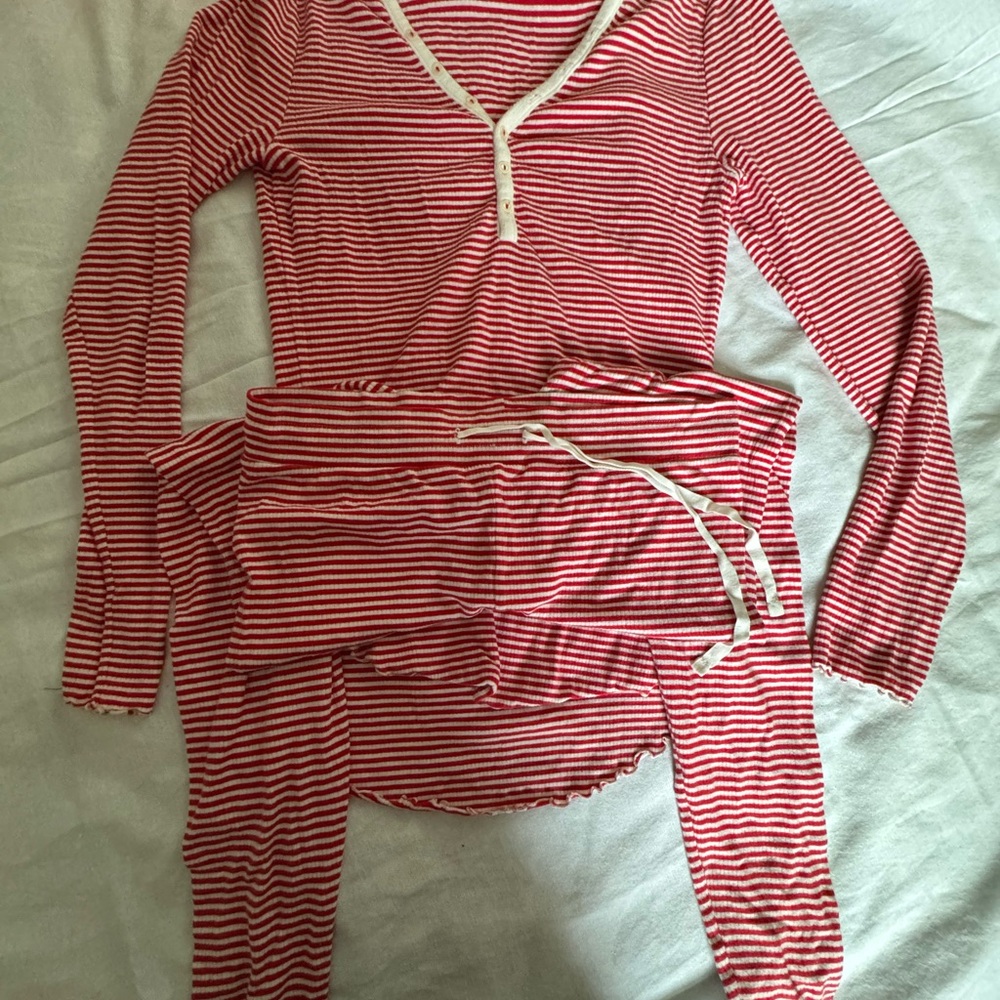 Striped Red and White Kids Pajamas